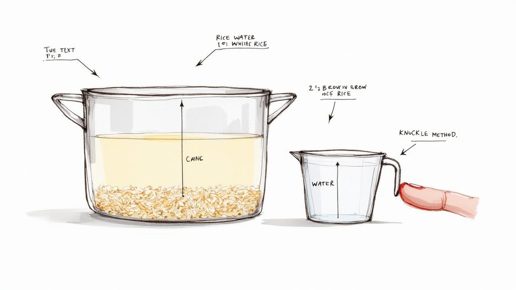 A pot on a stove next to a rice cooker