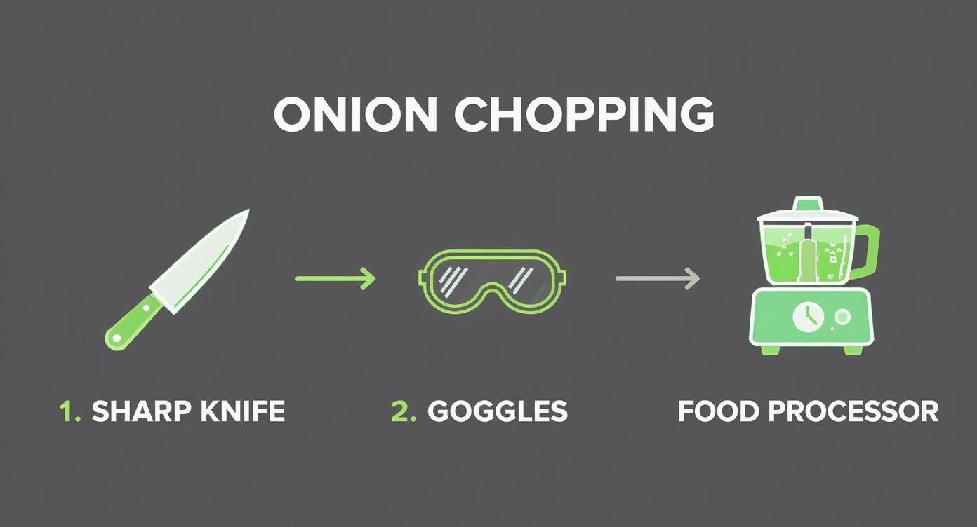 Infographic about how to stop onion tears