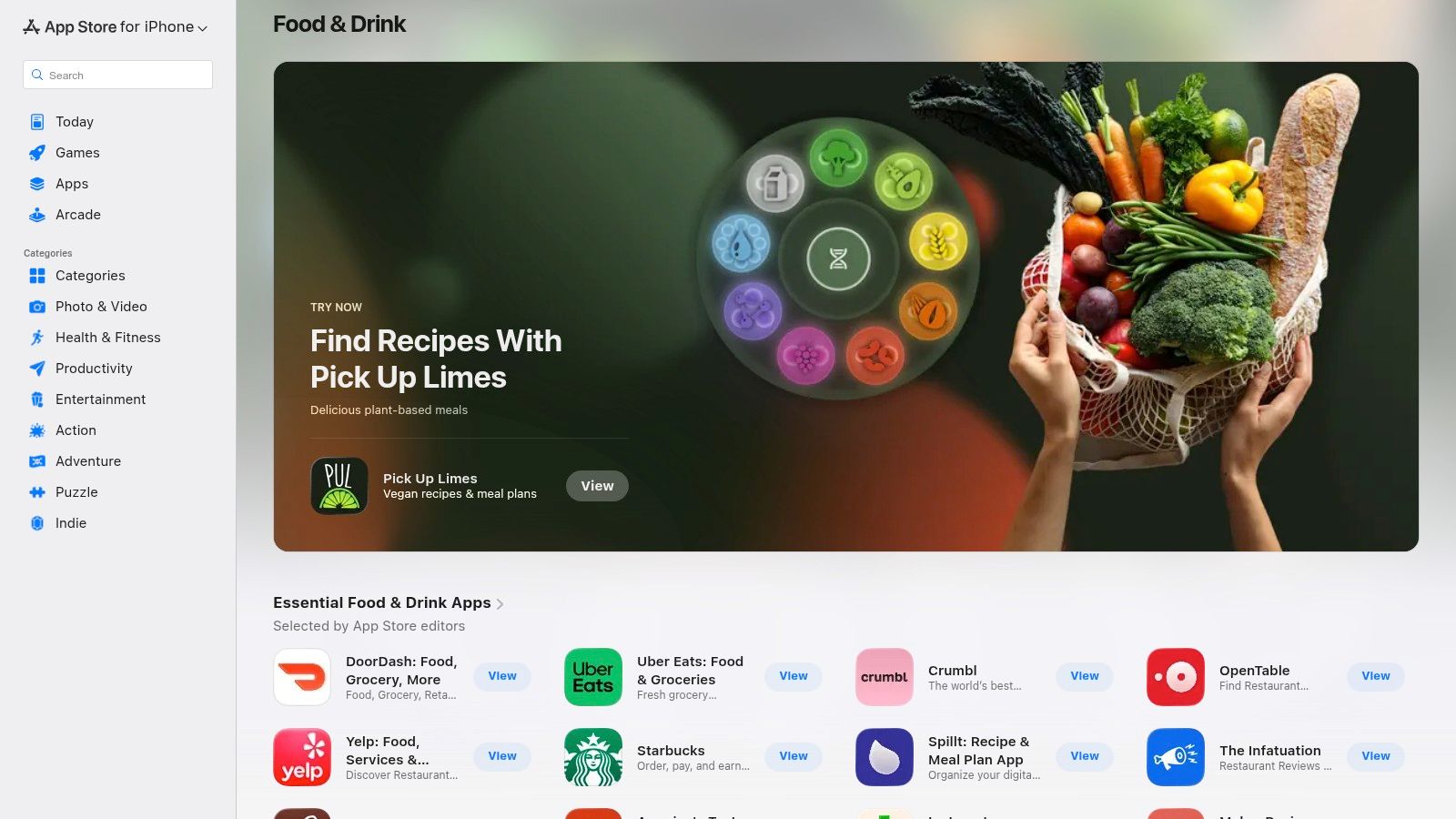 Apple App Store – Food & Drink