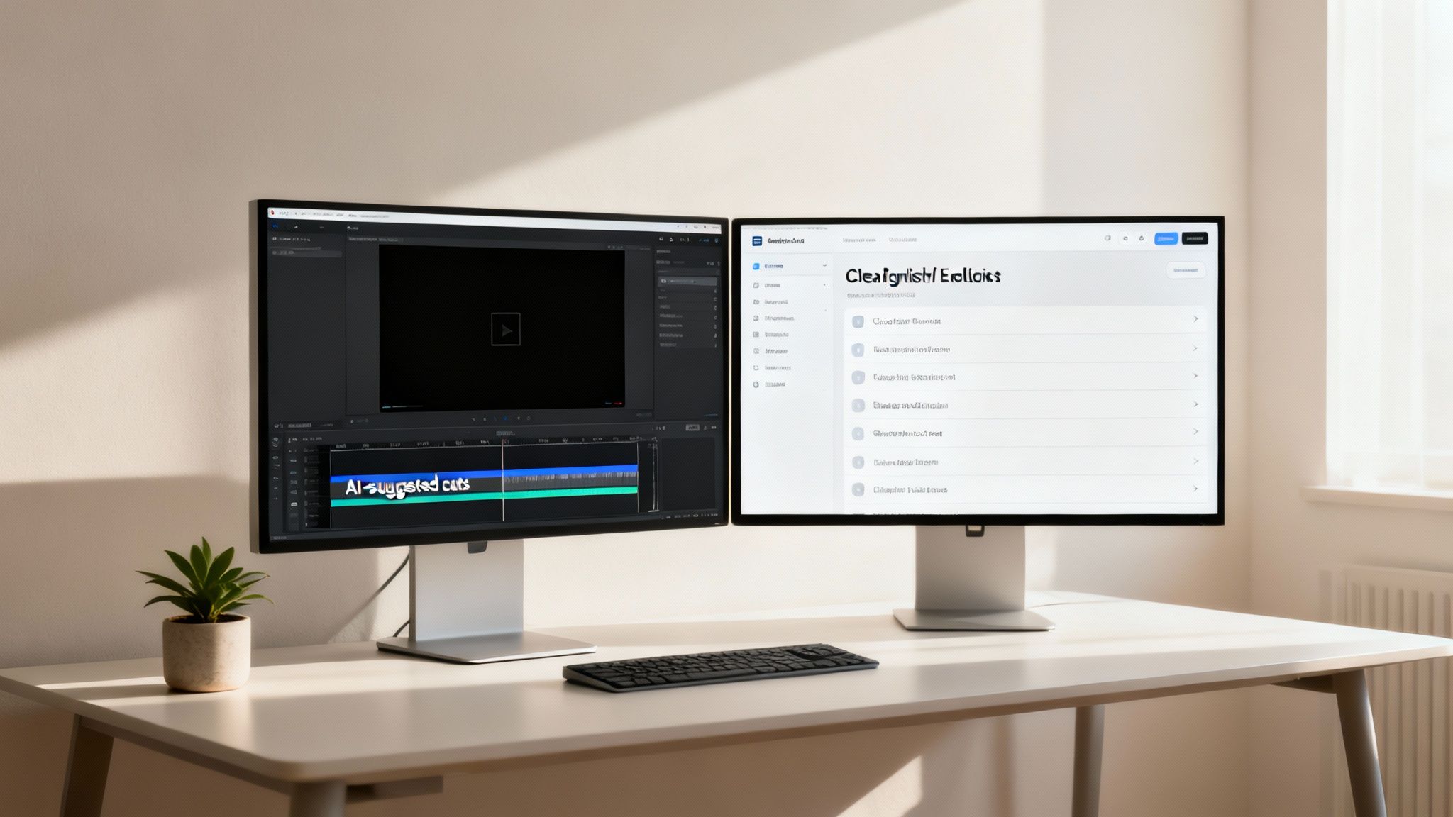 automatic video editing workspace