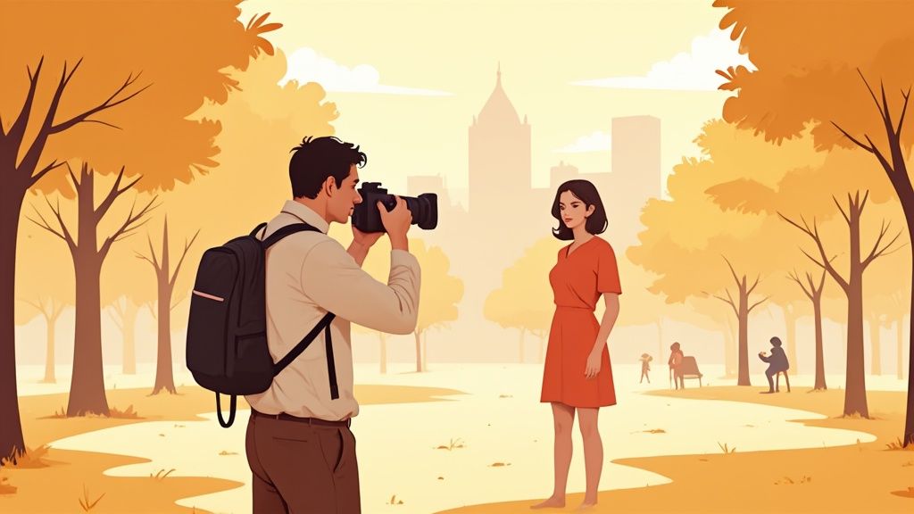 how to blur background park photoshoot