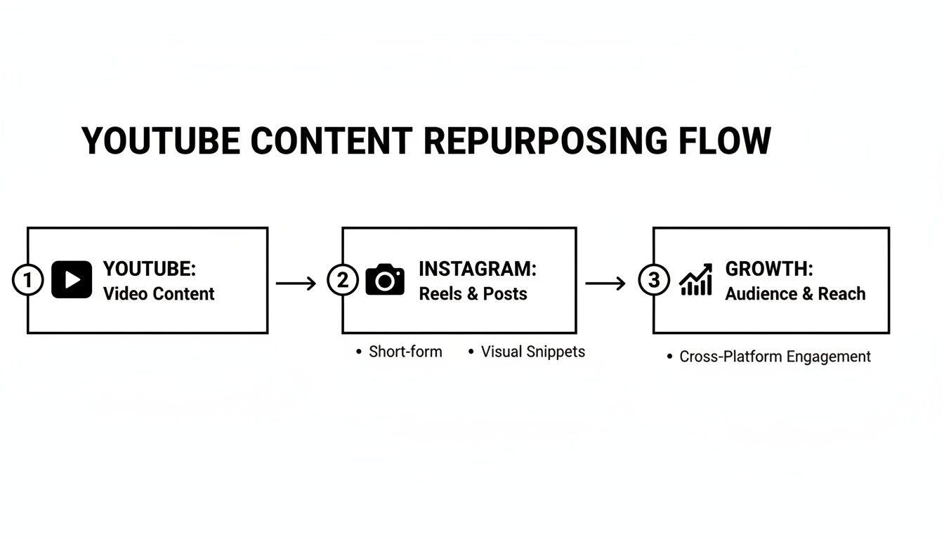 post a youtube video to instagram content repurposing