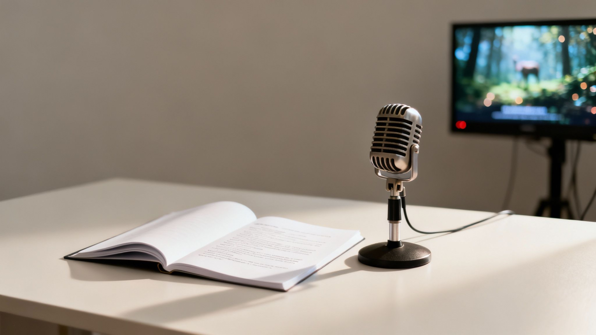 documentary script example podcast studio