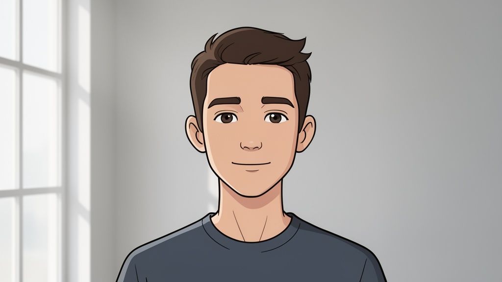 good headshots examples cartoon man