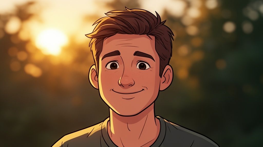 examples of good headshots cartoon man
