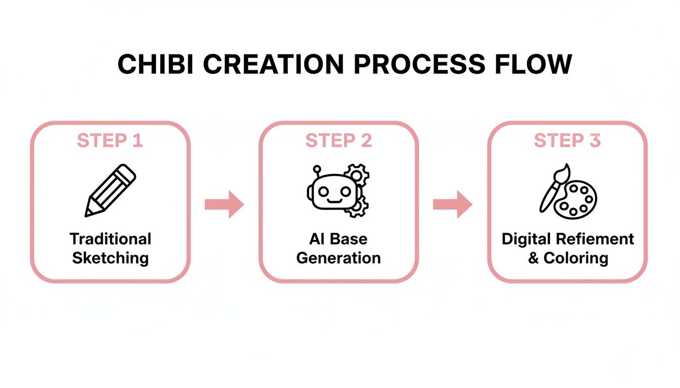 how to make chibi characters process flow