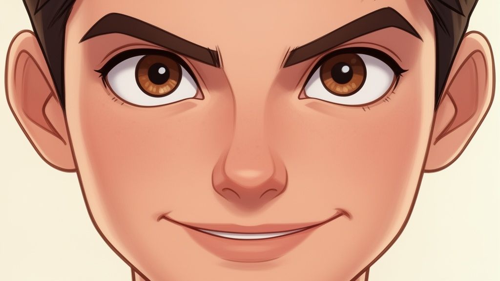 examples of good headshots cartoon face