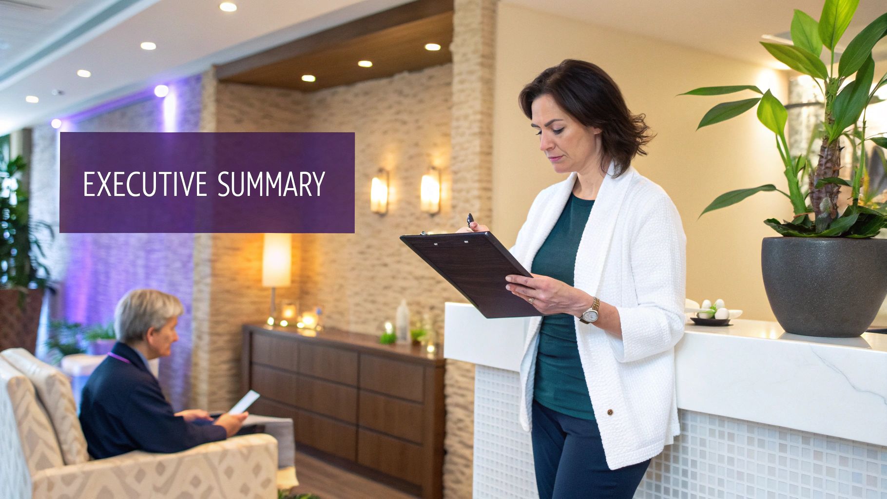 A serene spa treatment room with massage beds and soft lighting.
