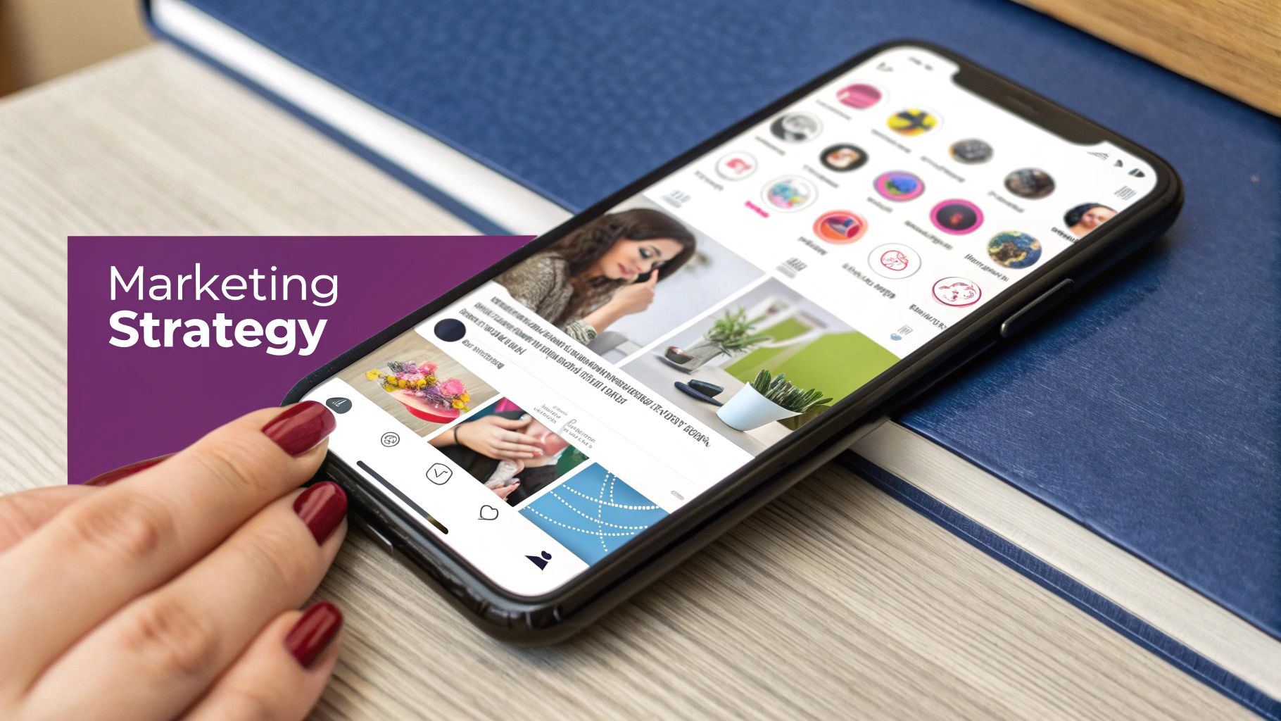 A nail technician applying polish to a client's nails in a stylish salon.