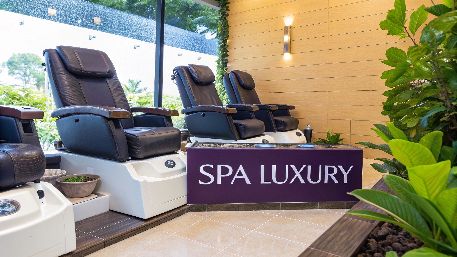 Exterior of V Nails & Spa, an upscale salon