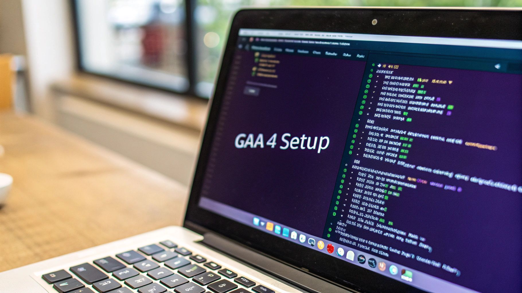 A computer screen showing the Google Analytics dashboard with colorful charts and graphs.