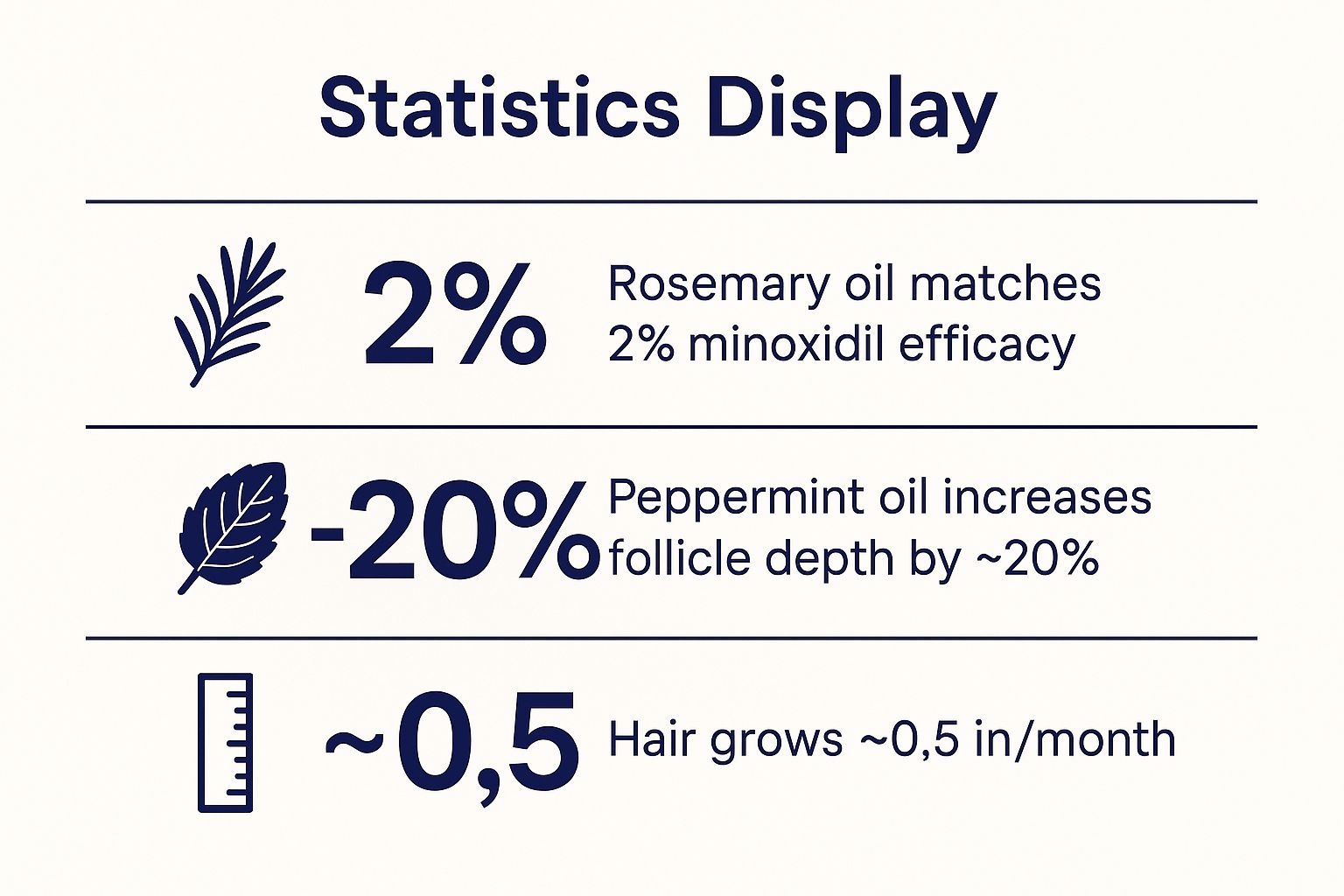Infographic showing key data about Promotion of Hair Growth and Thickness