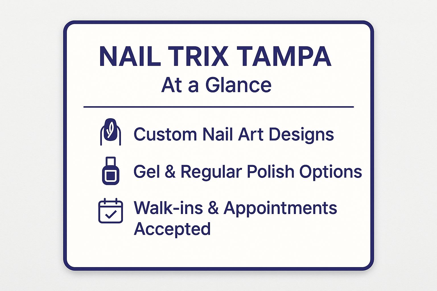 Infographic showing key data about Nail Trix Tampa