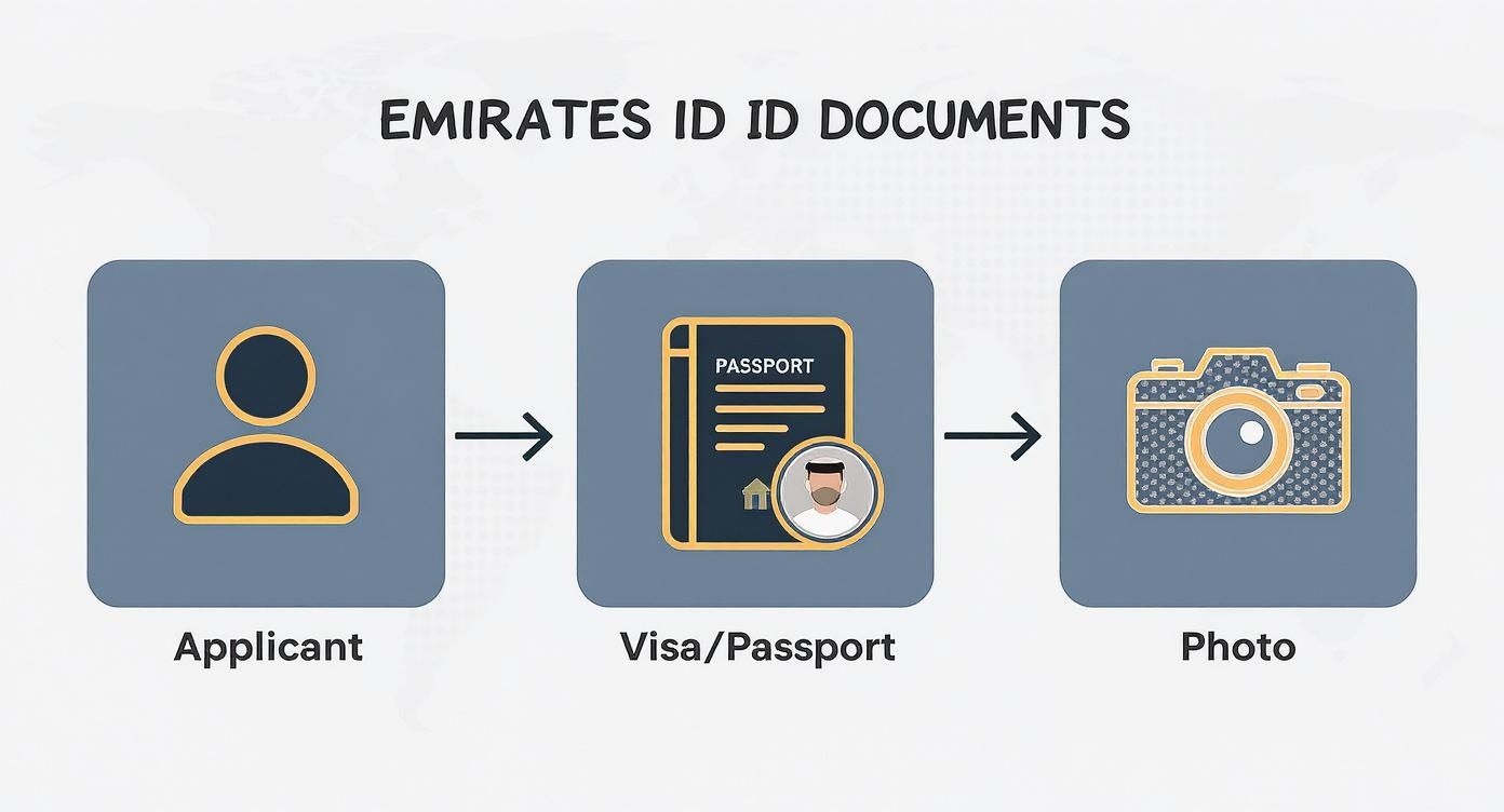 Infographic about how to get an emirates id