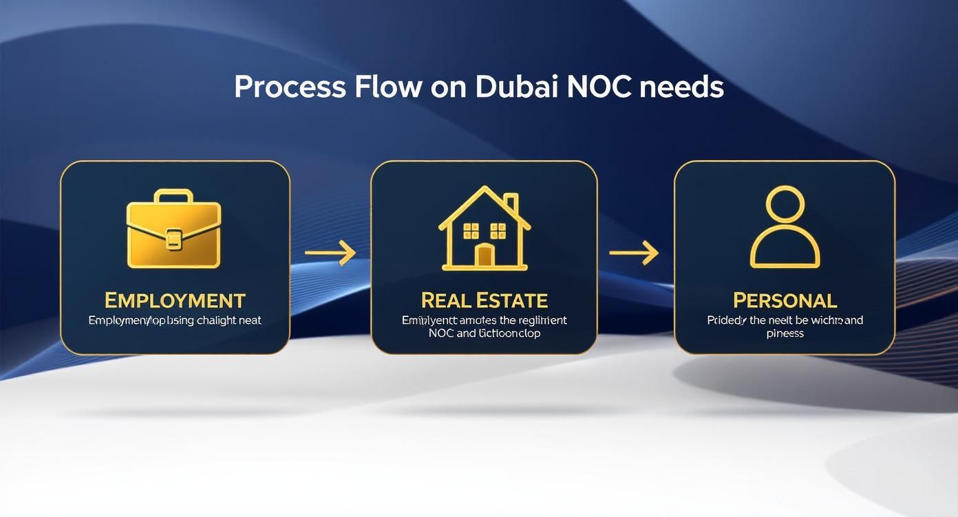 Infographic about no objection letter dubai