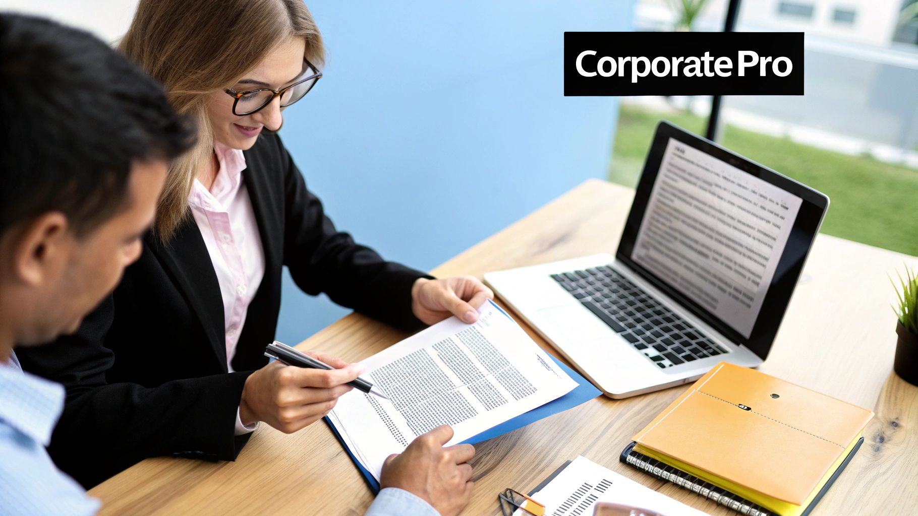 A professional business meeting discussing PRO services in the UAE