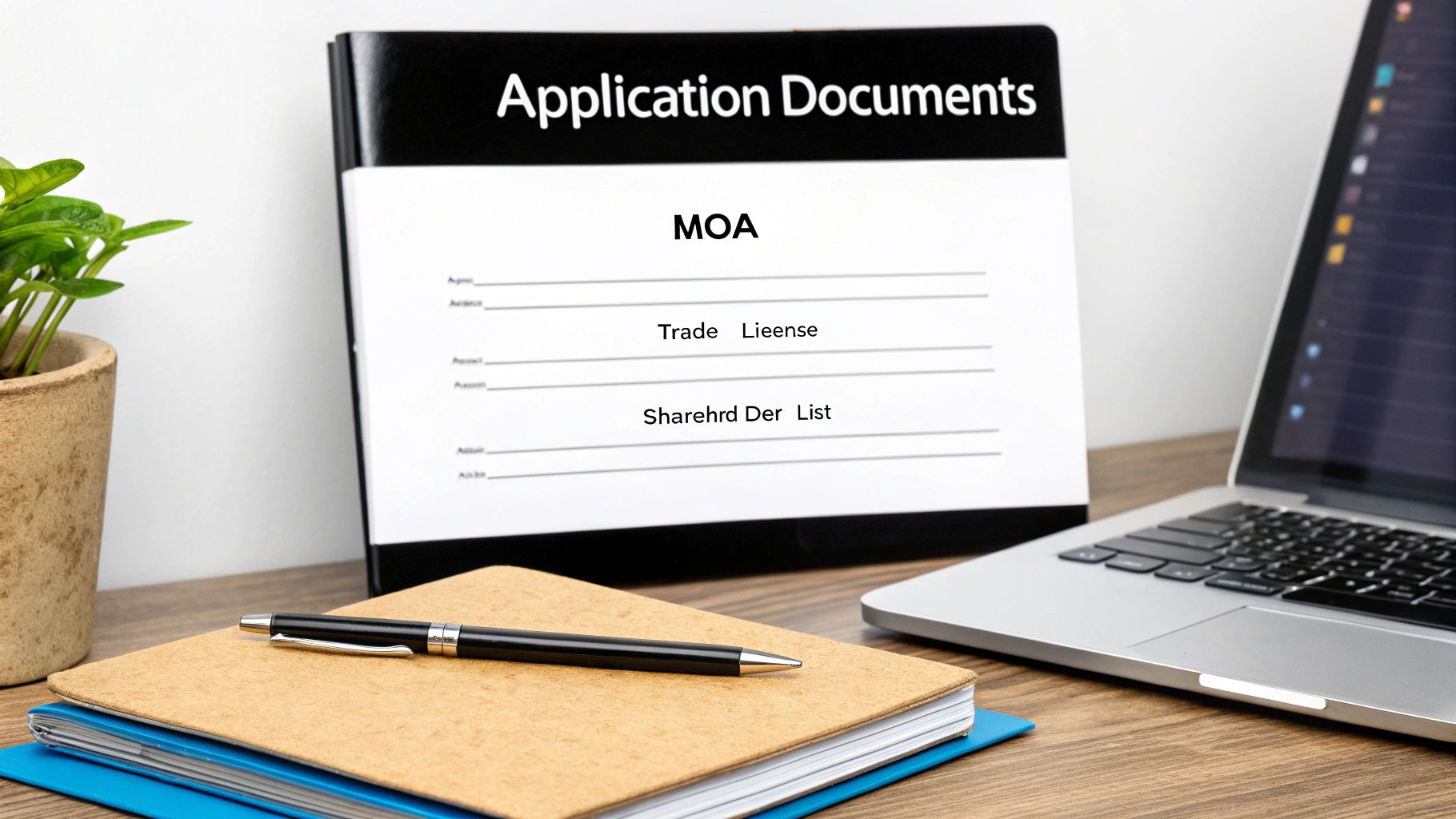 A professional businessperson organising documents at a desk, symbolising the preparation needed to open a bank business account.