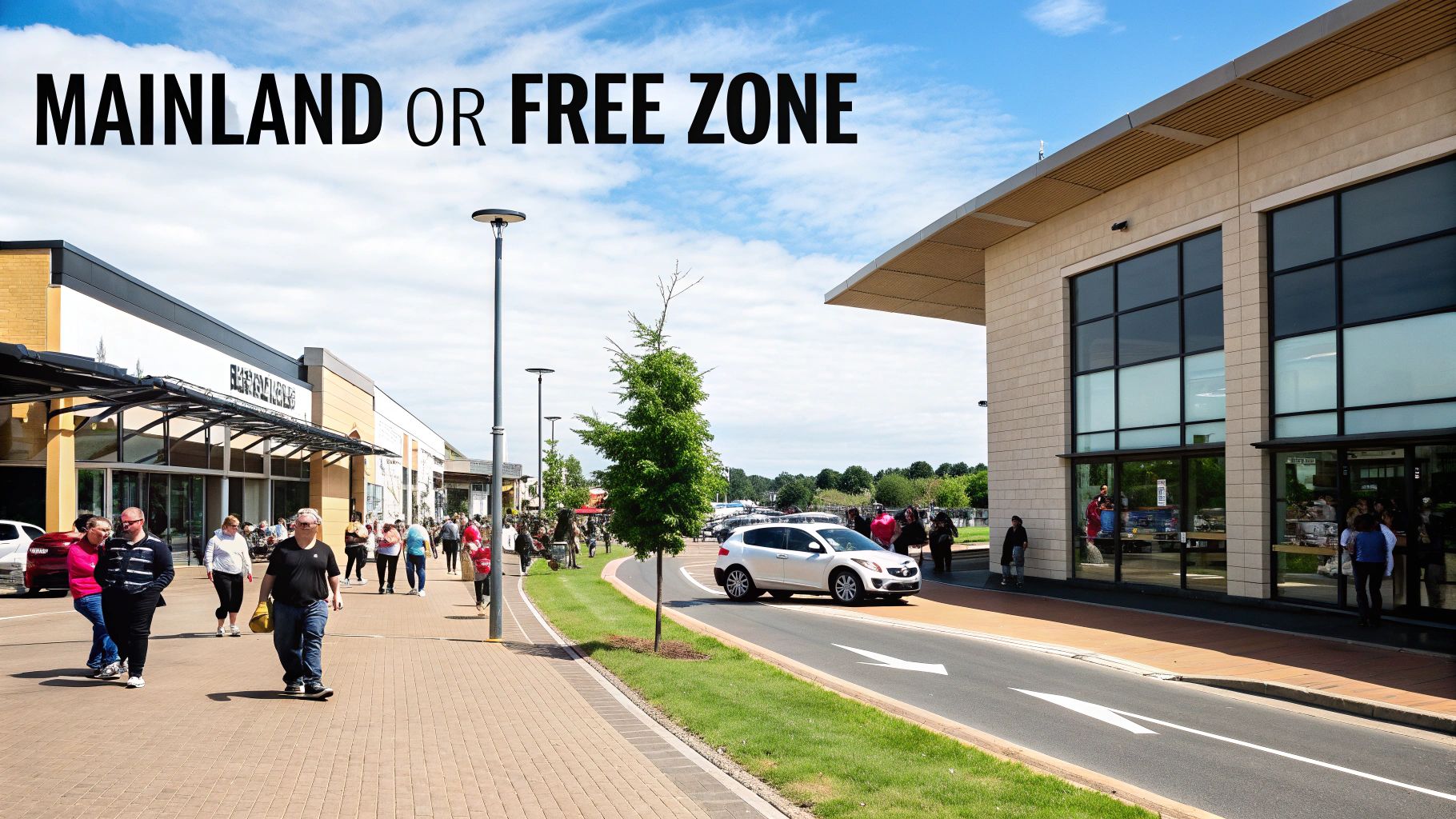 Two professionals discussing business plans with Dubai's skyline in the background