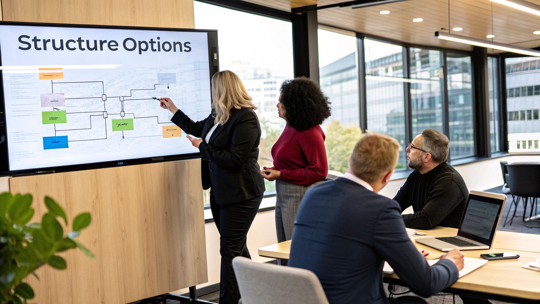 An investor reviewing compliance documents and visa applications on a tablet, signifying the operational phase of a Dubai mainland business setup.