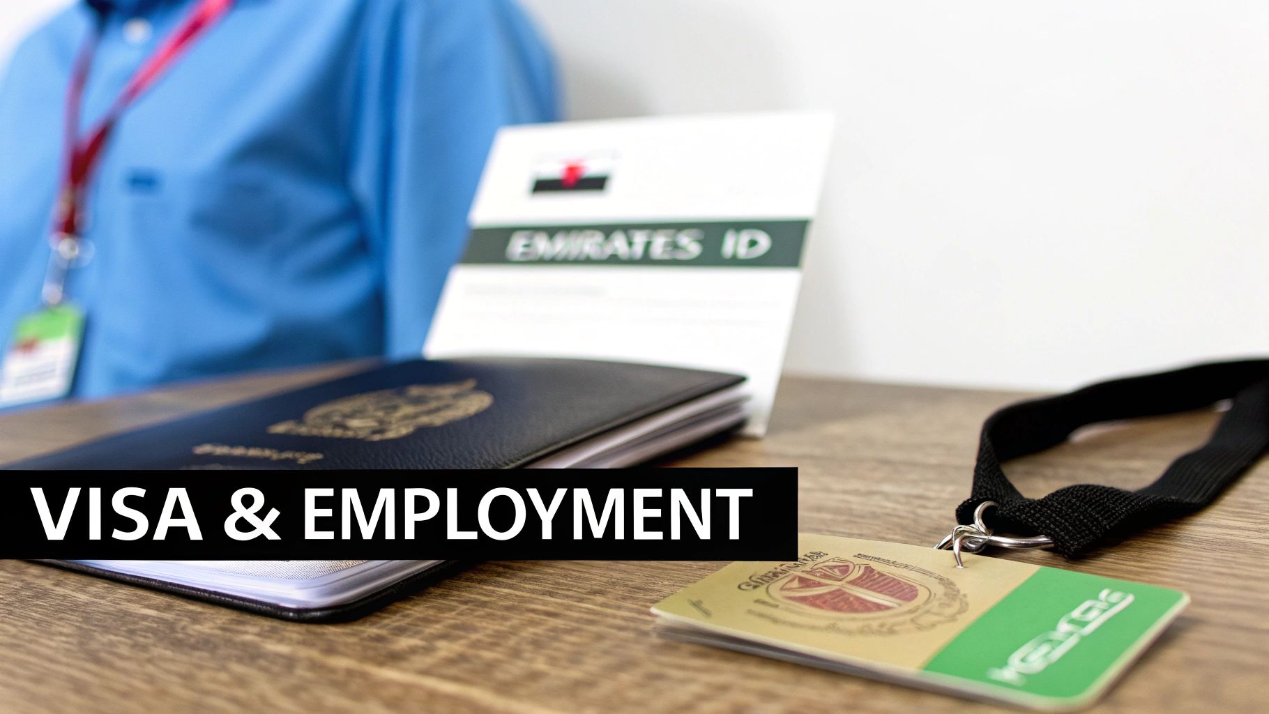 A person signing official documents for a visa or employment contract.