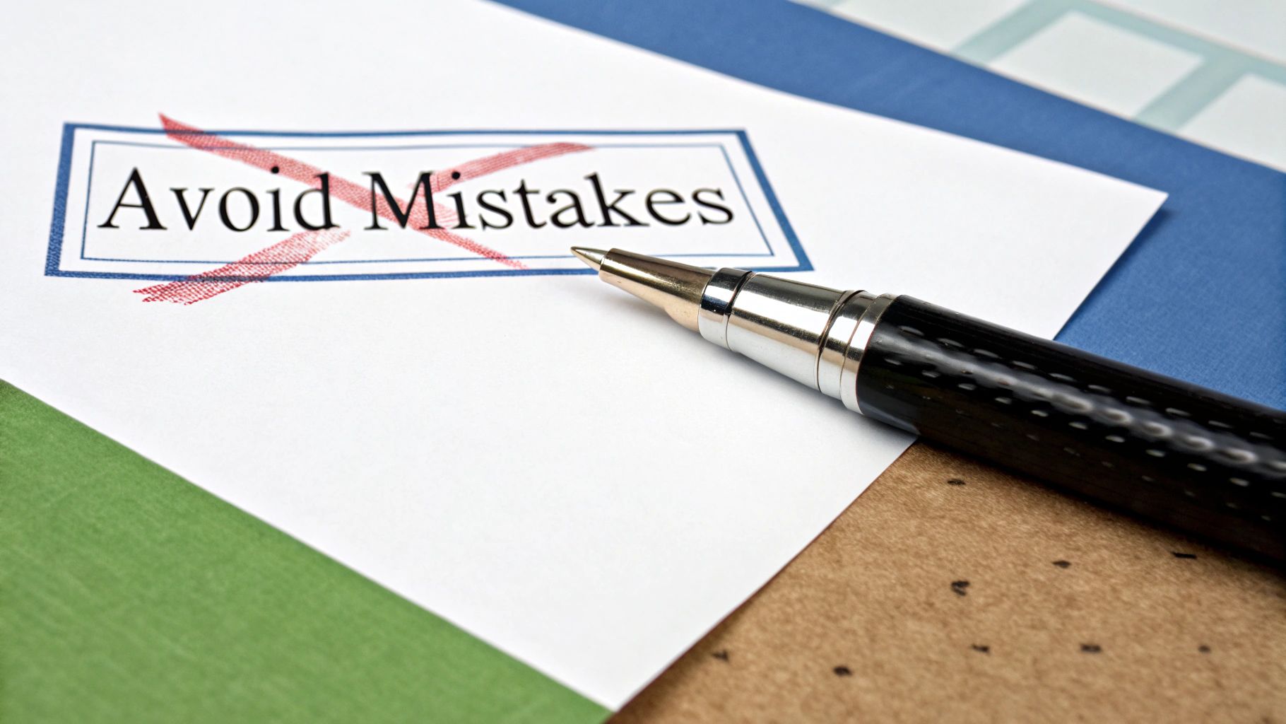 A warning sign indicating potential mistakes in a business process