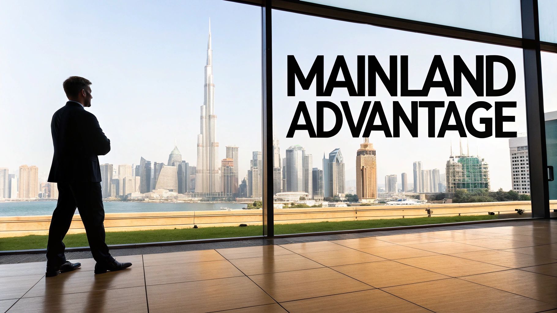 A modern cityscape in the UAE, symbolising business growth and opportunity.