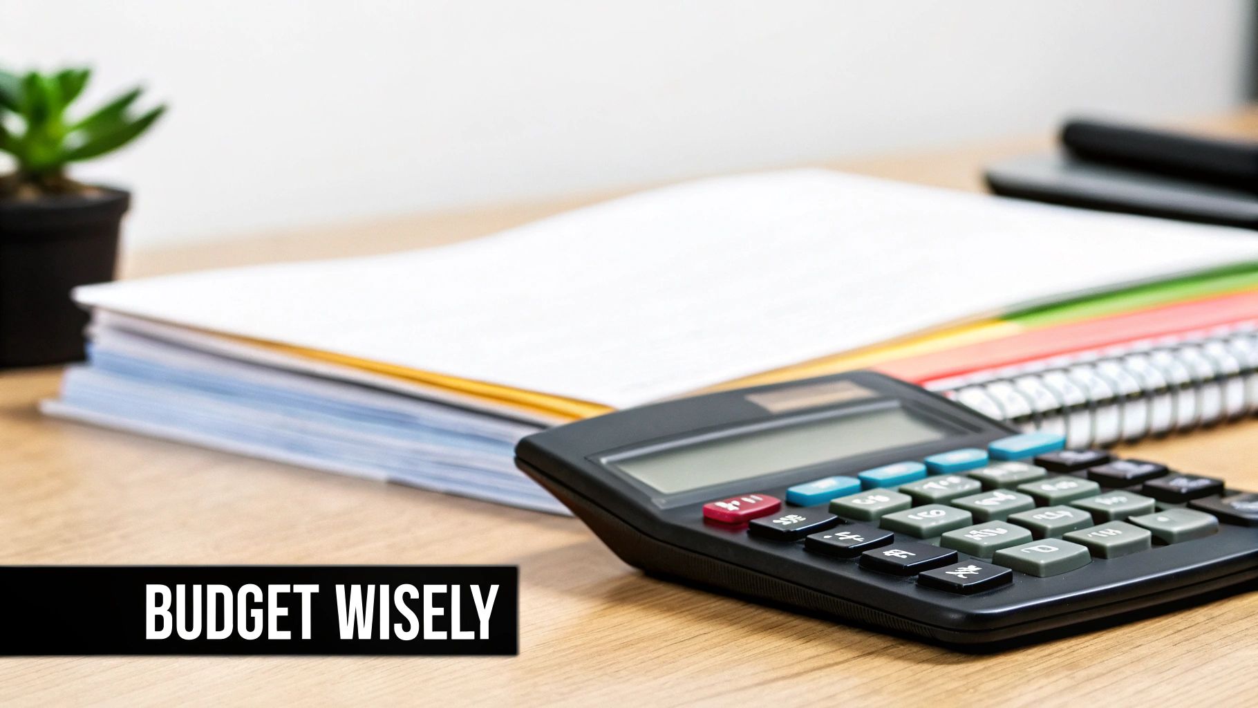 A calculator and pen resting on financial documents, representing the costs of Dubai trade license renewal.