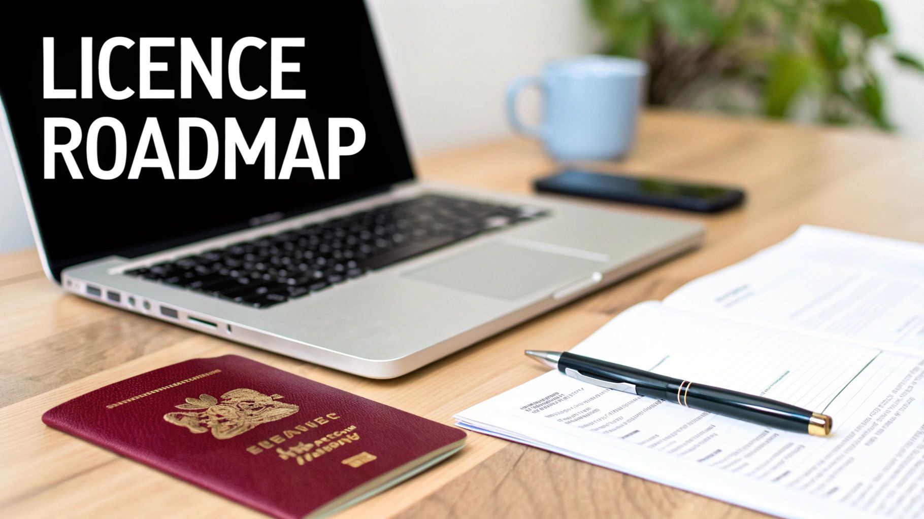 A person signing official documents for a Dubai trade licence