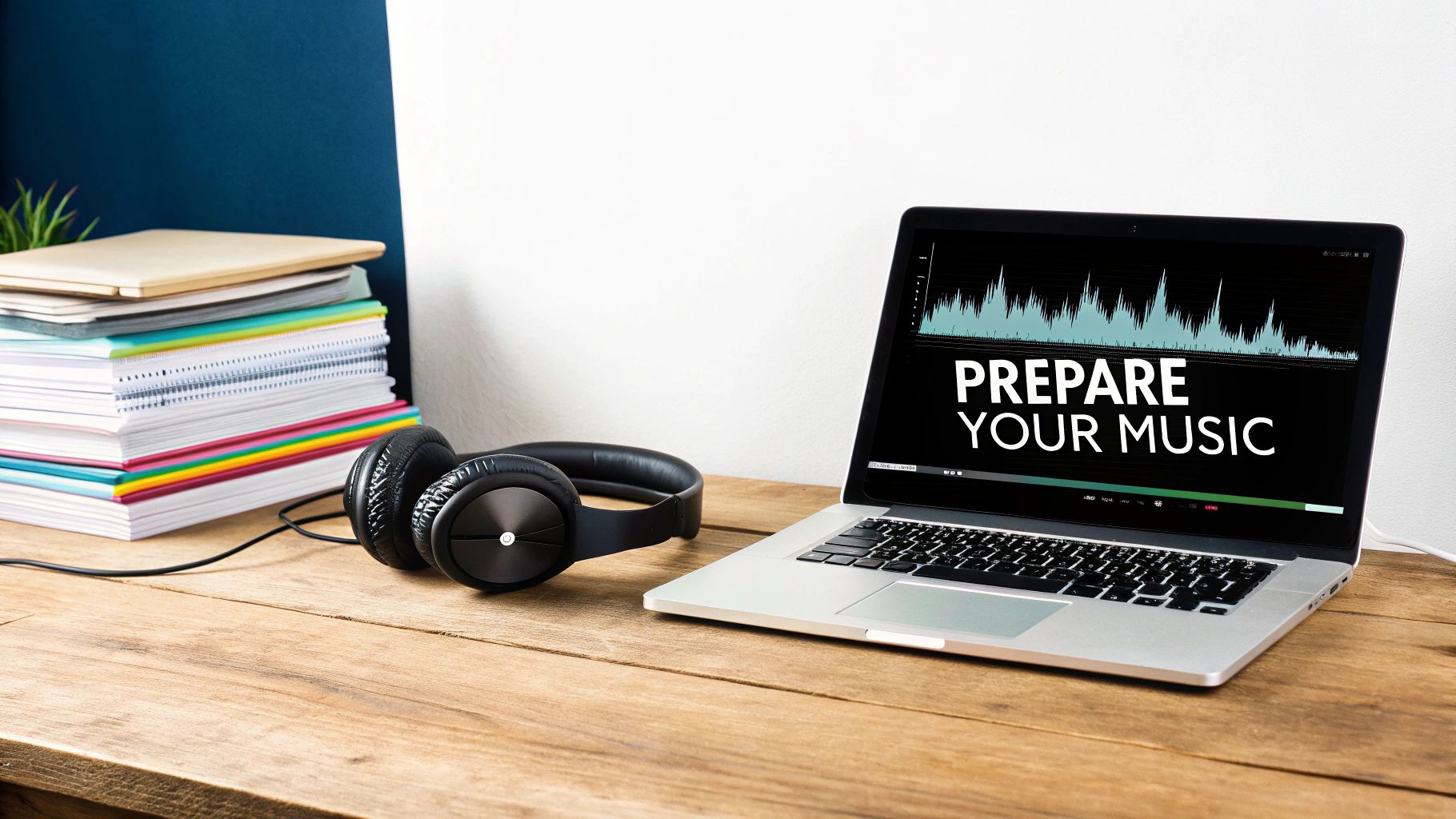 A professional recording studio setup with a microphone and mixing board, ready for an artist to record.