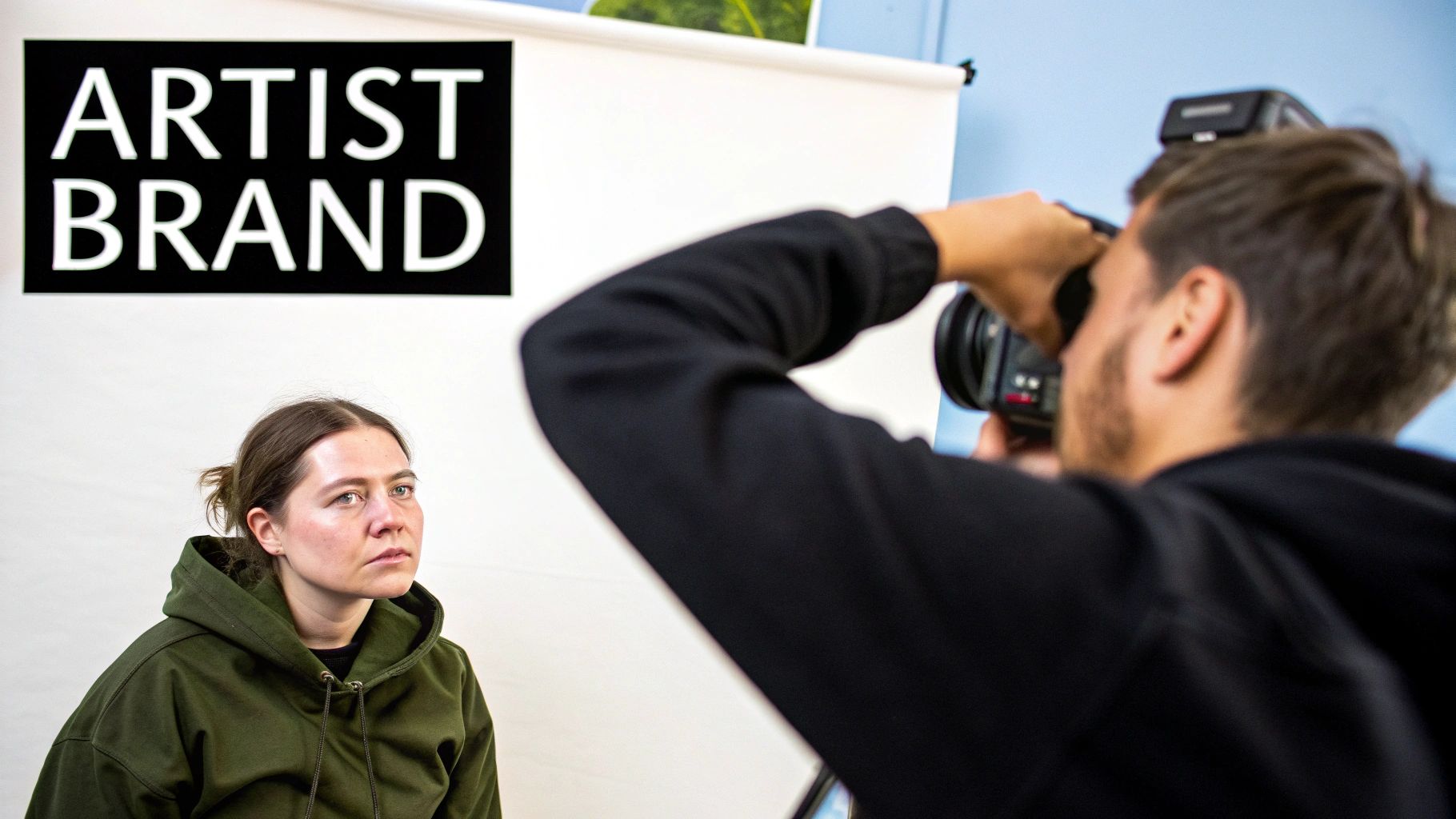 A musician looking thoughtfully at a camera, conveying a strong artistic identity
