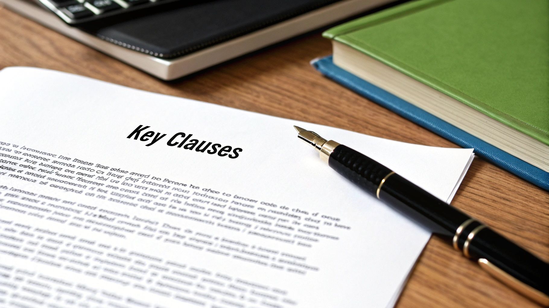 A person reviewing a contract with a pen, ready to negotiate terms.