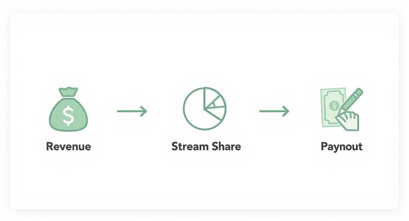 Infographic about how do artists get paid on spotify