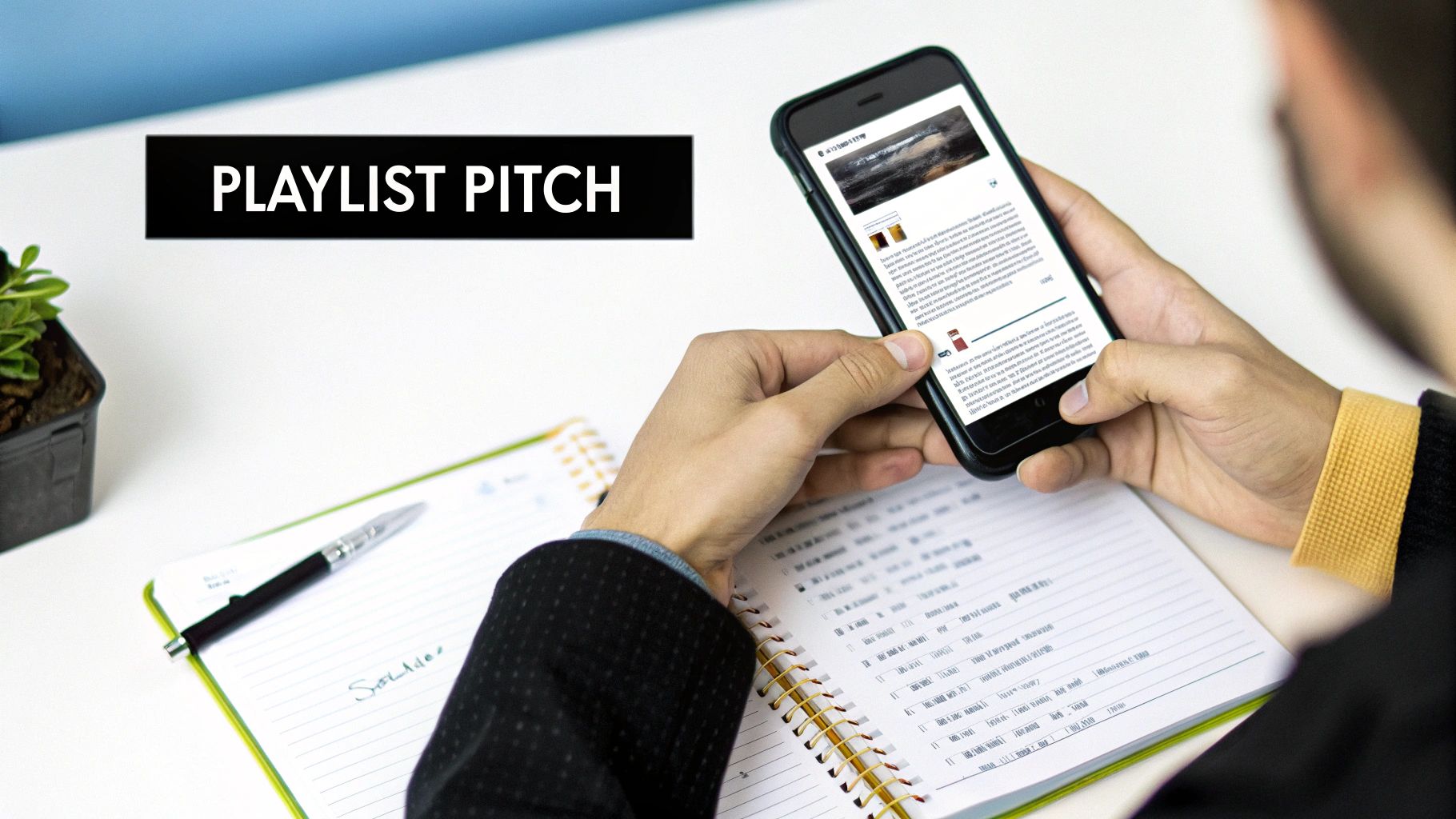 An artist thoughtfully selecting playlists on a laptop, illustrating strategic playlist pitching for Spotify.