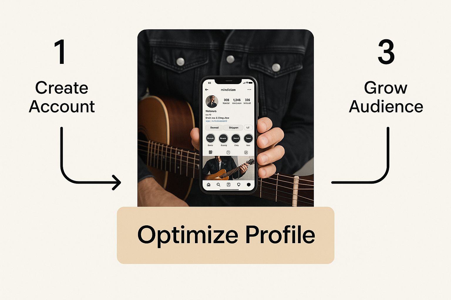 Infographic about how to promote music on instagram