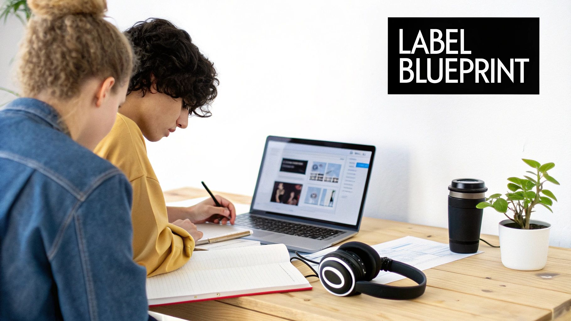 Musician signing a contract in a modern office, symbolizing the legal foundation of a recording company.