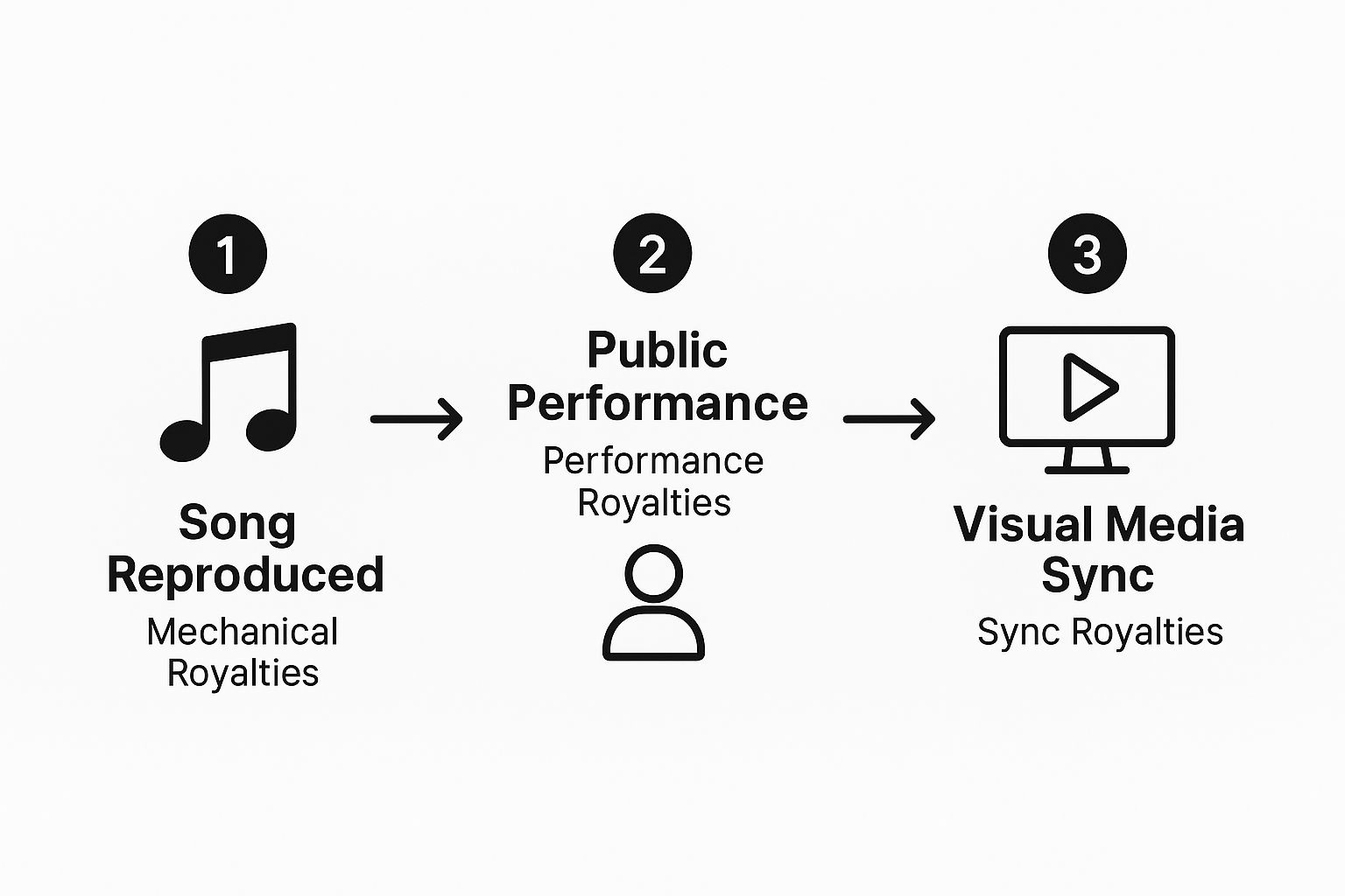 Infographic about what are the royalties on music