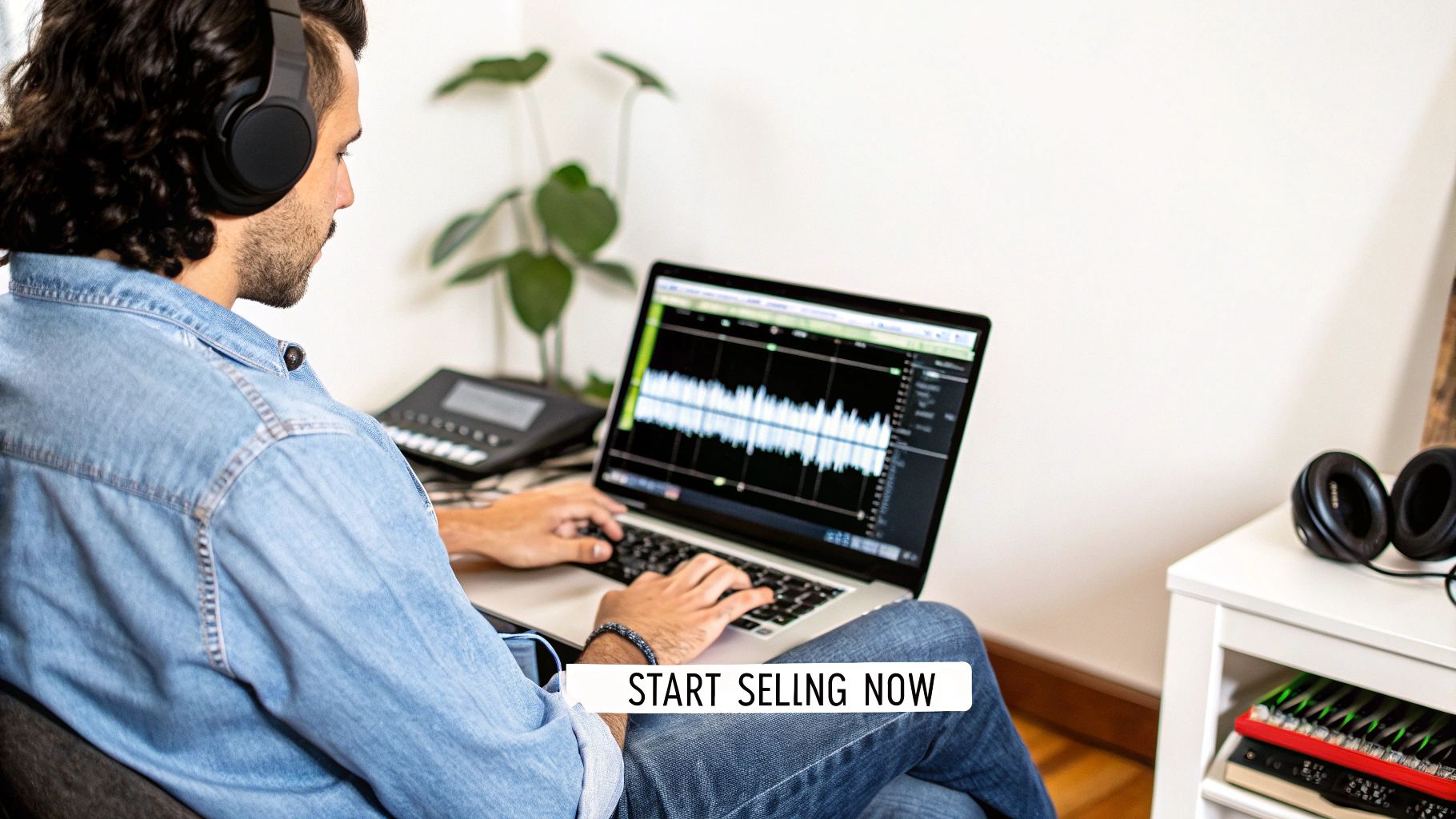 An artist mixing music in a professional studio setting.