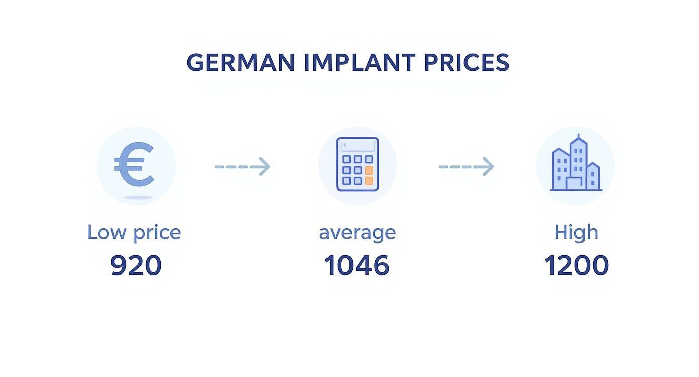 Infographic about dental implant cost in germany