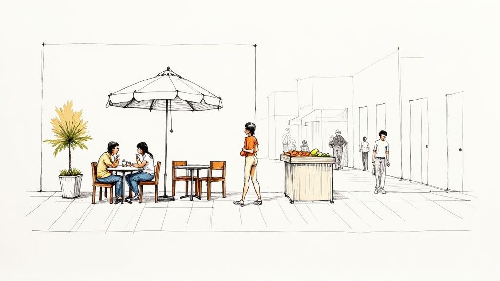 A person shopping for fresh produce at a vibrant outdoor market.