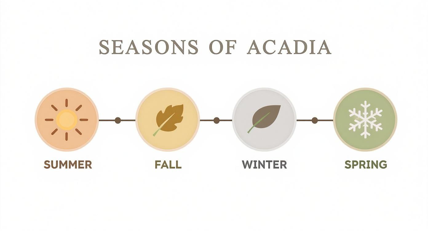 Infographic about best time to visit acadia national park