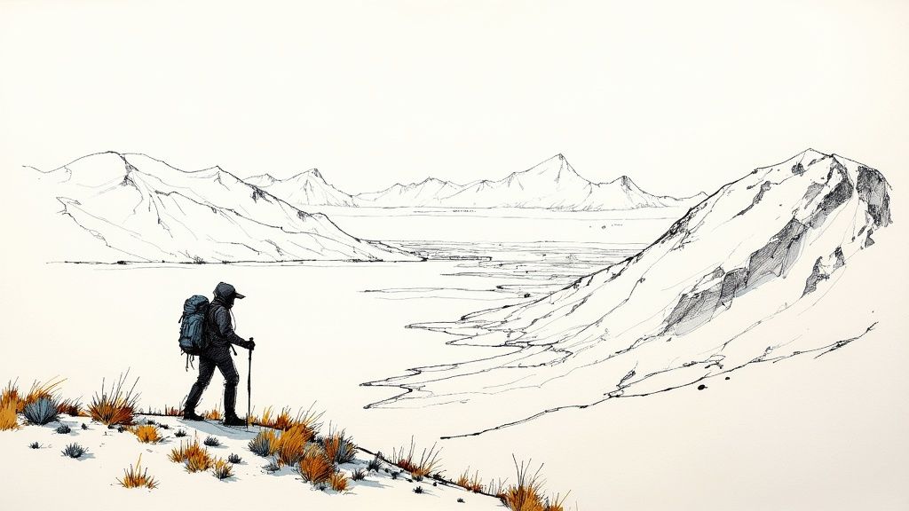 Majestic mountain range in Denali National Park