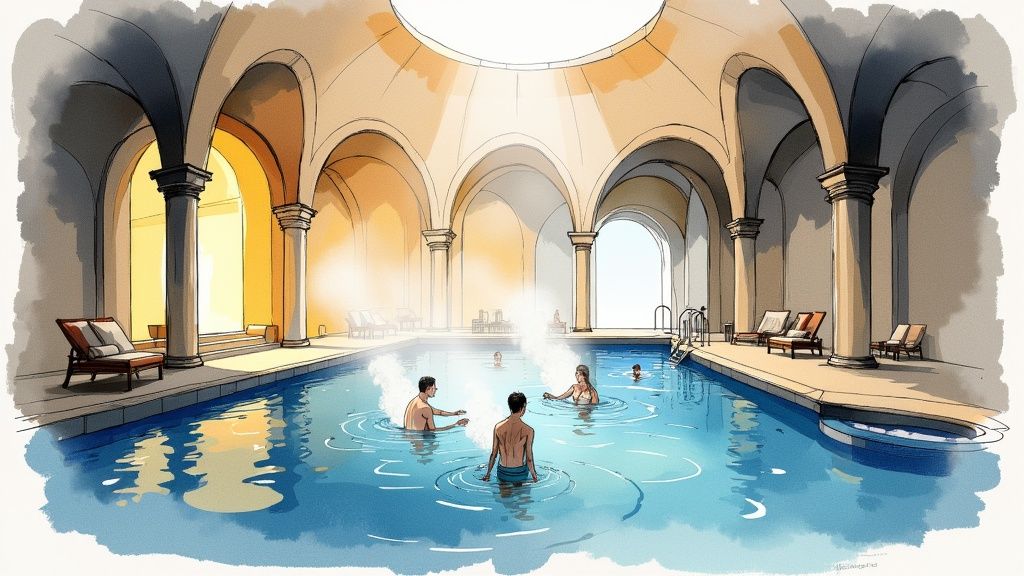 A nighttime river cruise on the Danube River with the illuminated Hungarian Parliament Building in the background.