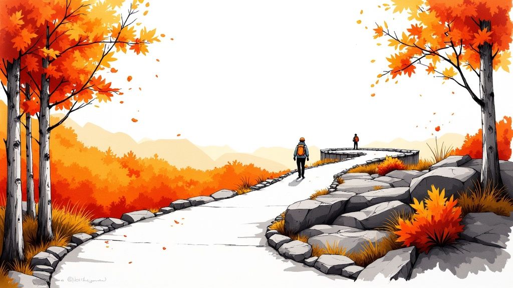 A snowy landscape in Acadia National Park during winter