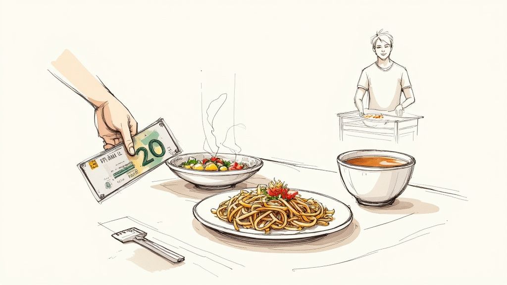 A tuk-tuk driver navigating a busy street in Thailand.