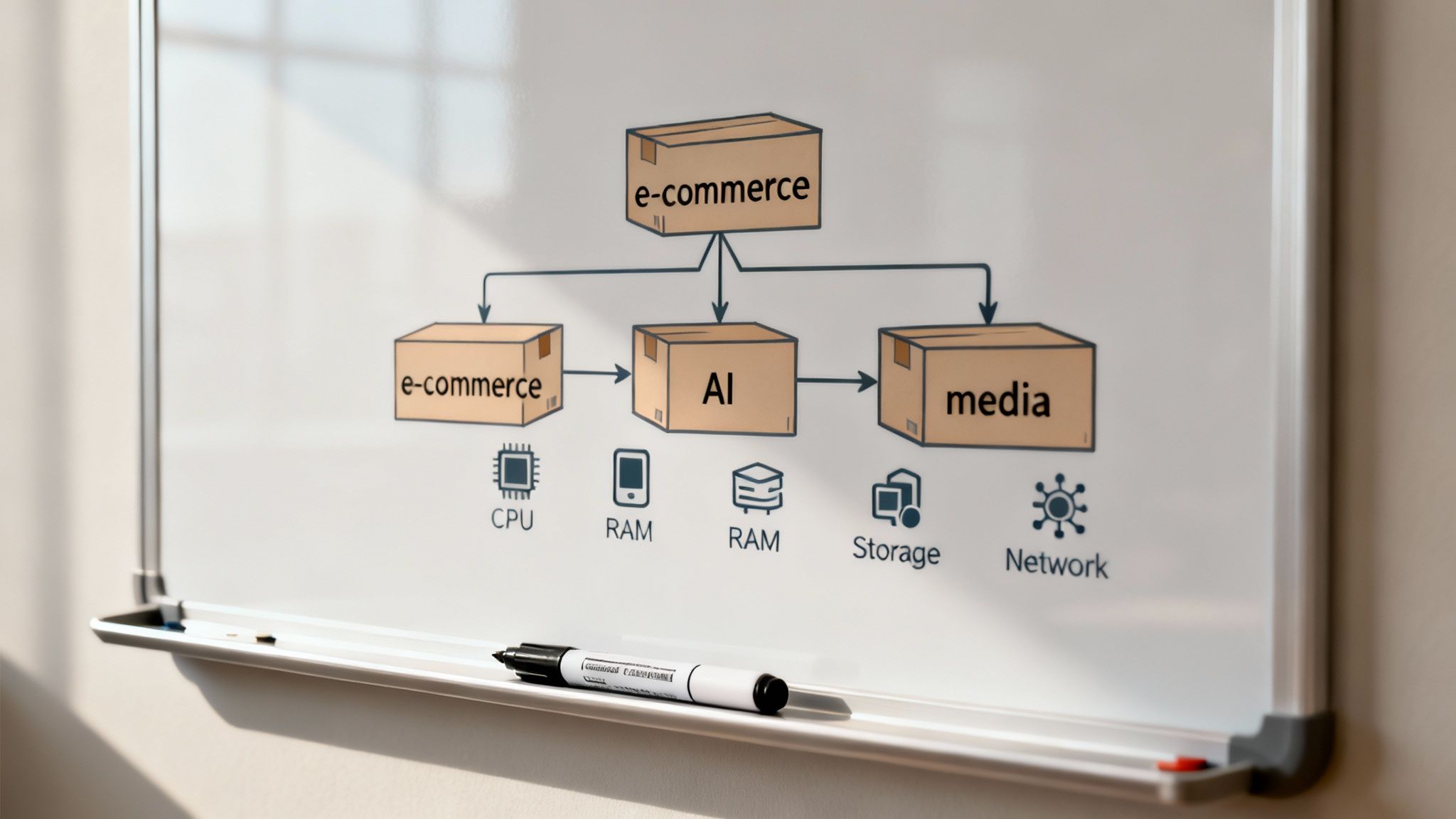 A person at a desk with multiple monitors, analyzing charts and data to define business needs.