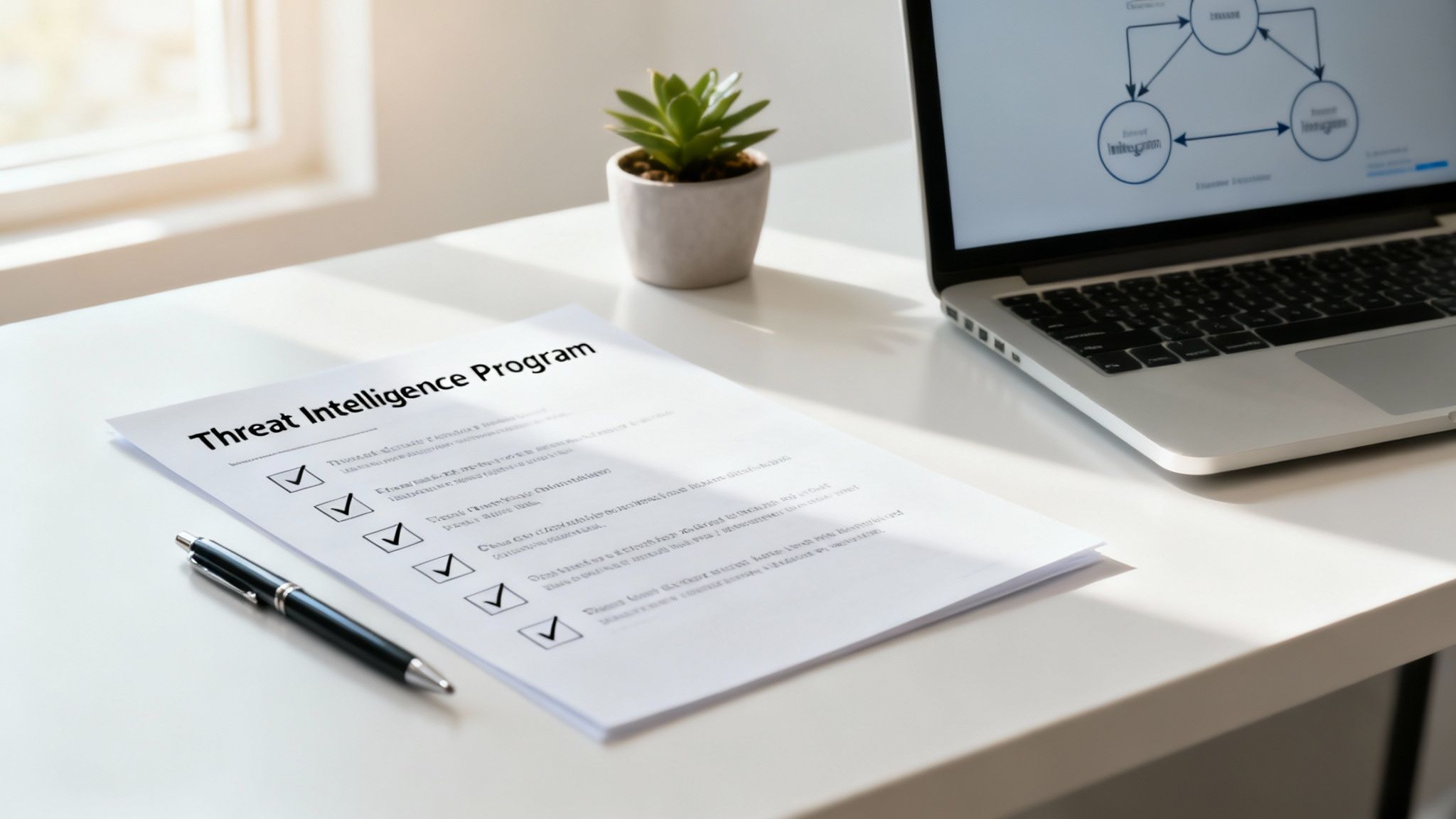A person building a new structure with glowing digital blocks, symbolizing the construction of a threat intelligence program.