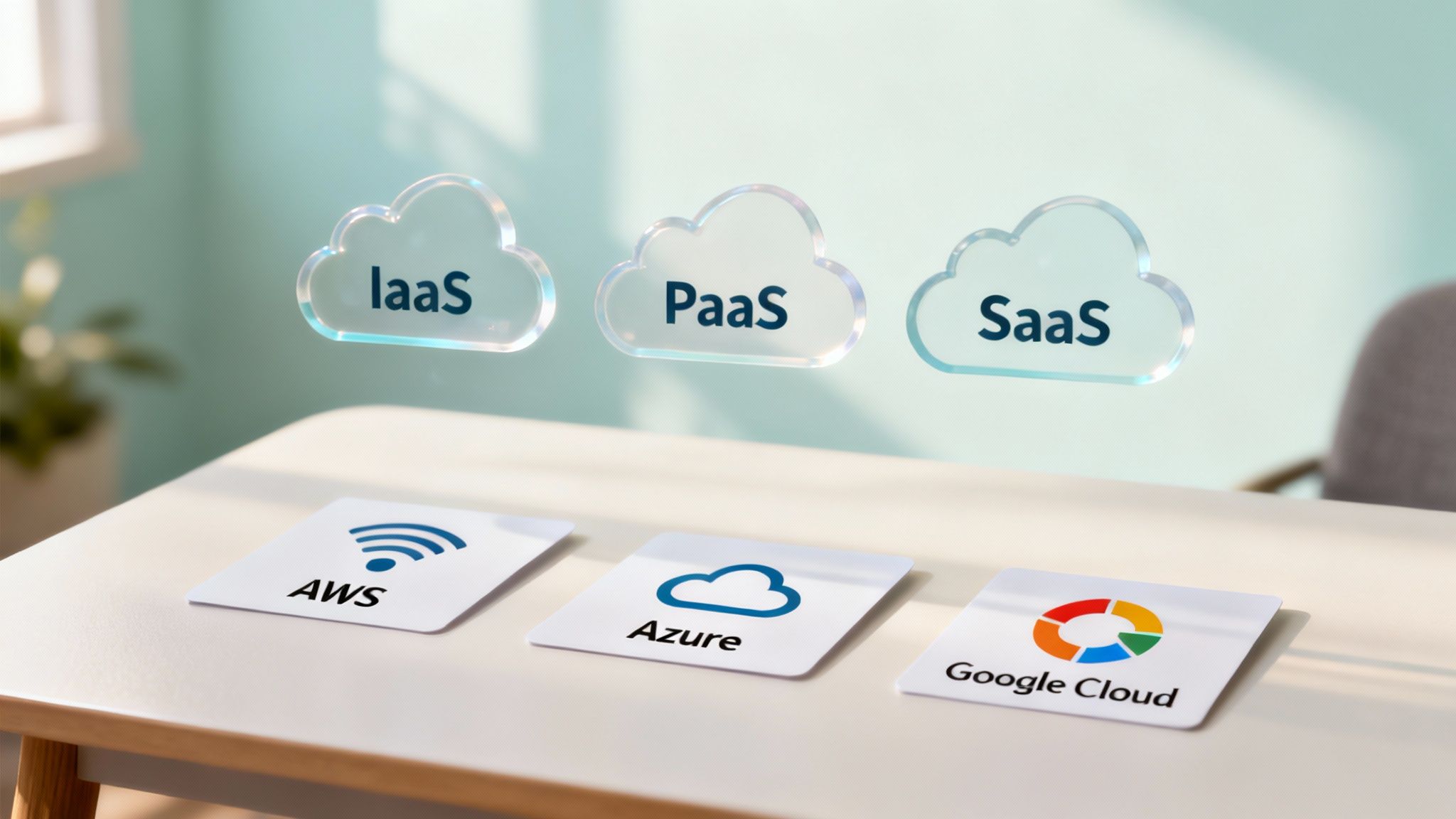 Several cloud-shaped icons representing different cloud providers