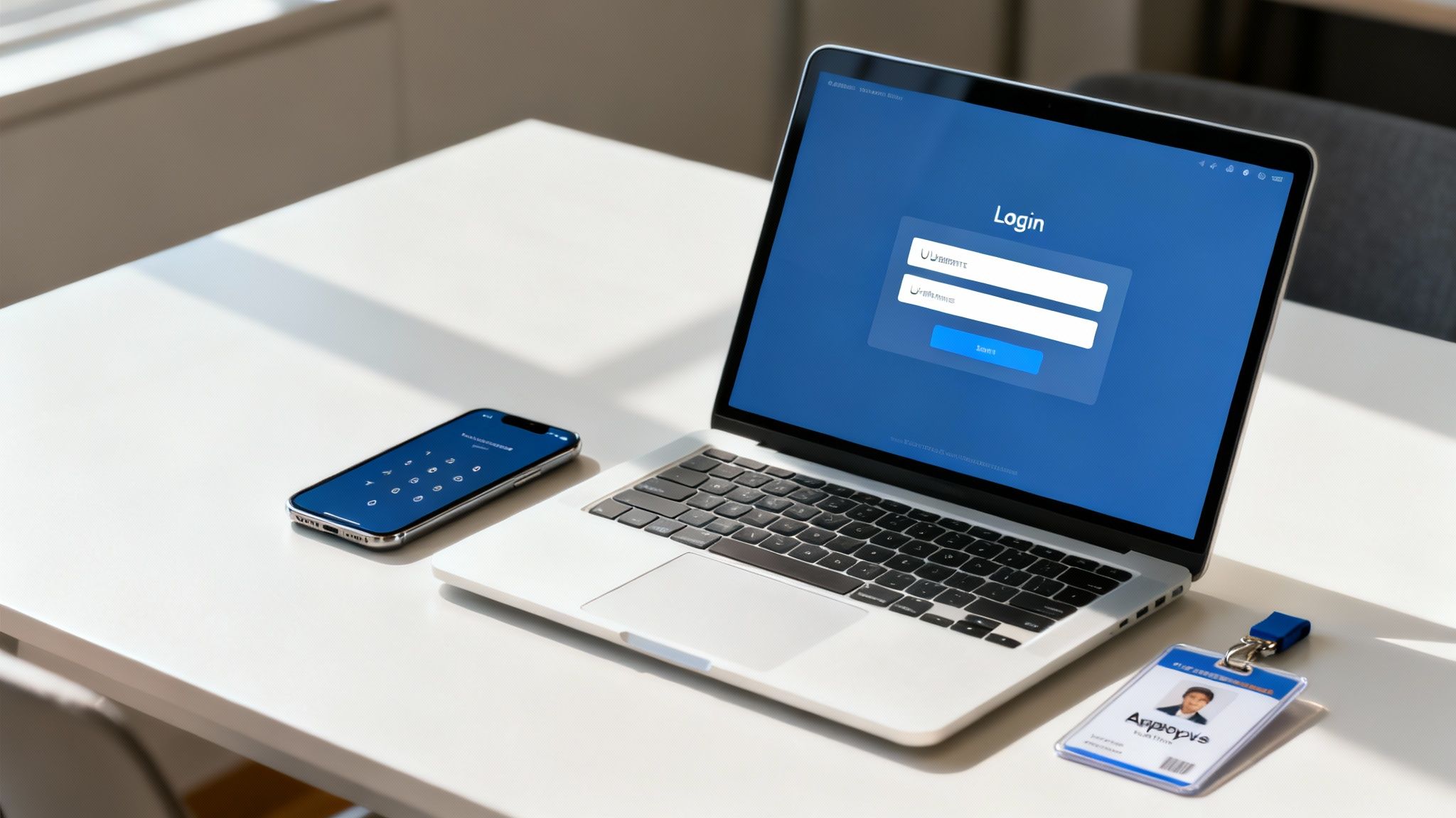 Person reviewing security logs and policies on a computer screen.