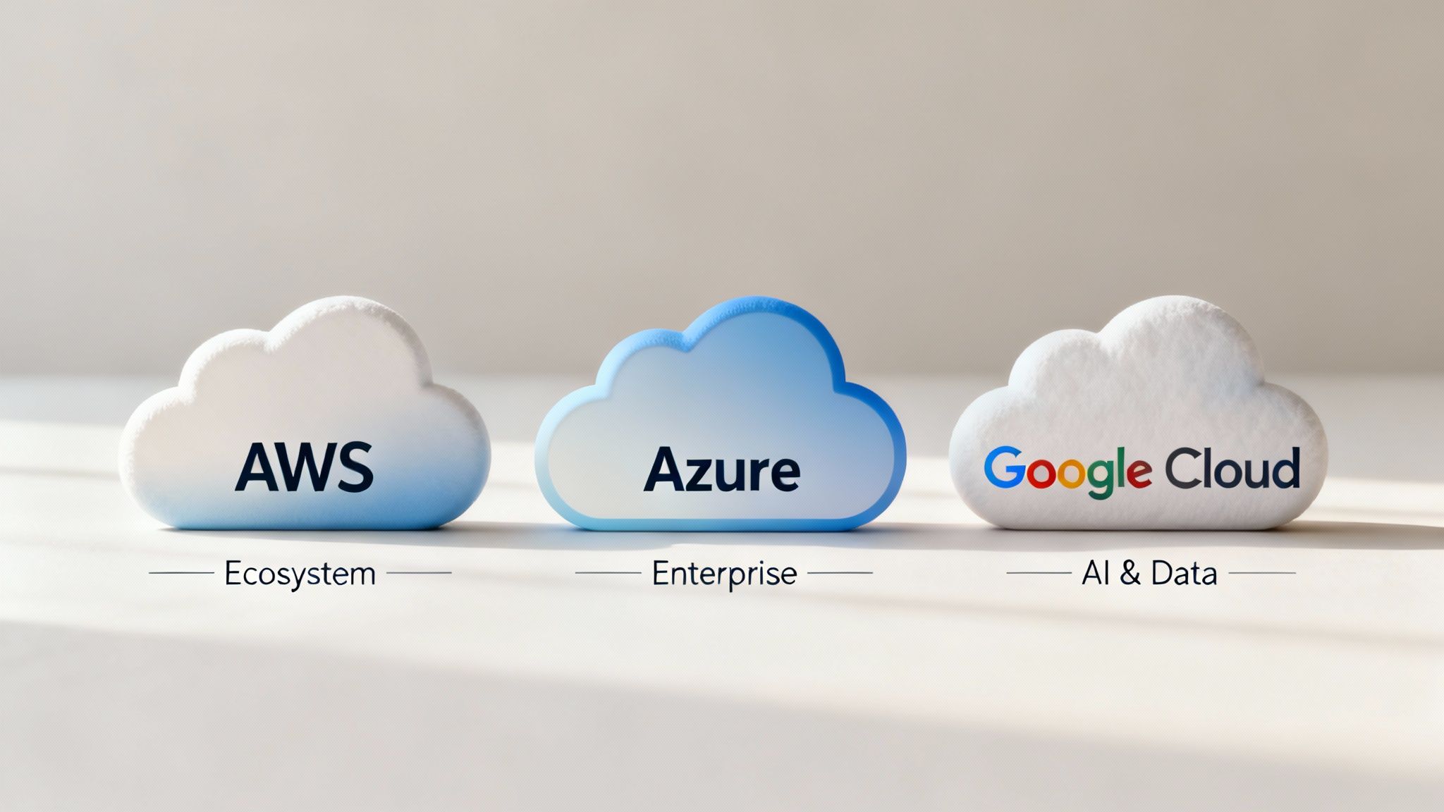 A visual comparison of cloud provider logos, symbolizing the choice between major platforms.