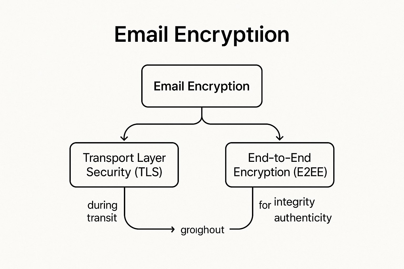 Infographic showing key data about Email Encryption (End-to-End and Transport Layer)